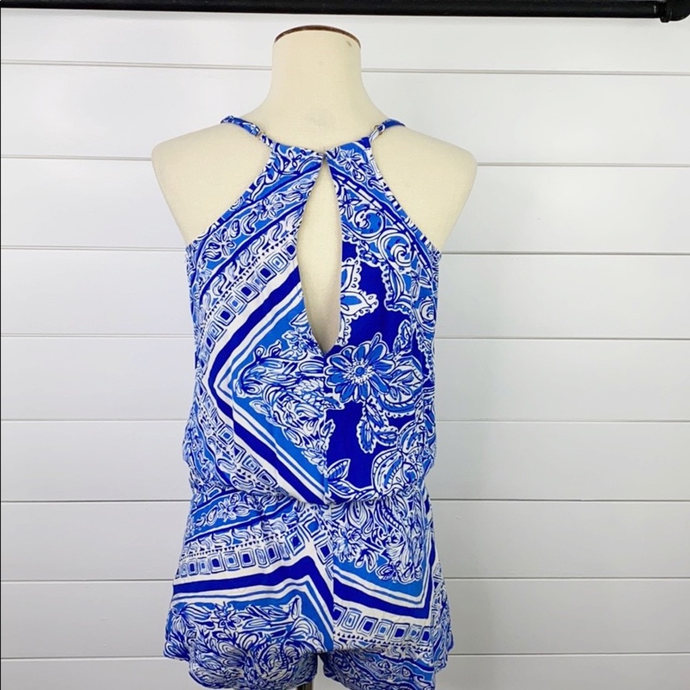 LILLY PULITZER Dusk Romper Blue Crush *No Belt* - Picture 4 of 13